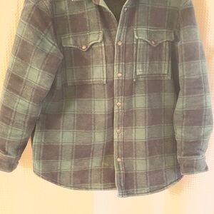 Green Plaid Button-Up Jacket